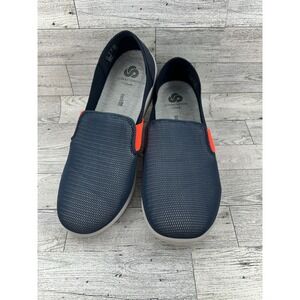 Clarks Cloudsteppers Women Navy Orange Slip On‎ Loafers Shoes Size 9 W